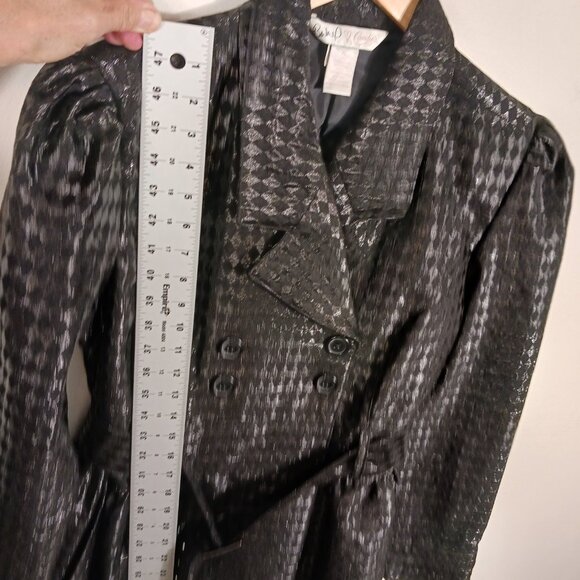 Candie's, Brittany Loves Candie's Harlequin Print Shiny Jacket Black SZ XL,  Y2K - Picture 12 of 16